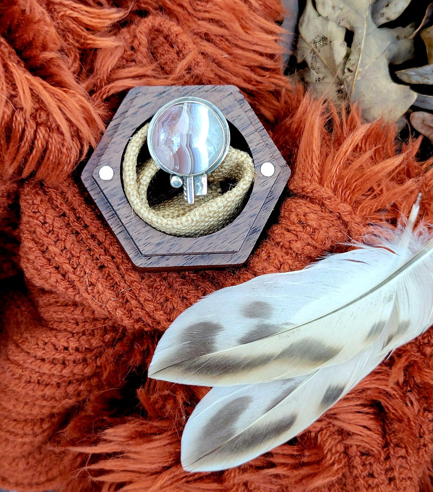 striped agate ring