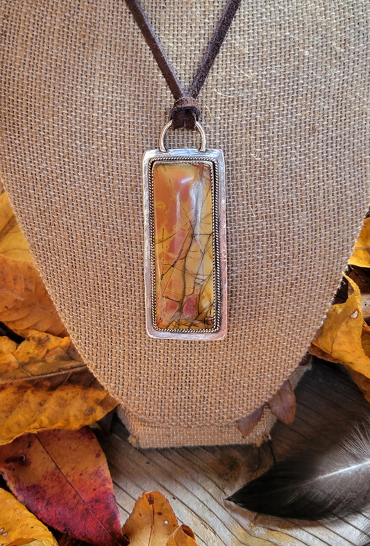 Cherry Creek Jasper Leather Necklace