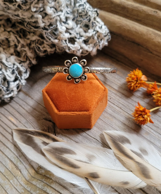 kingman turquoise flower cuff