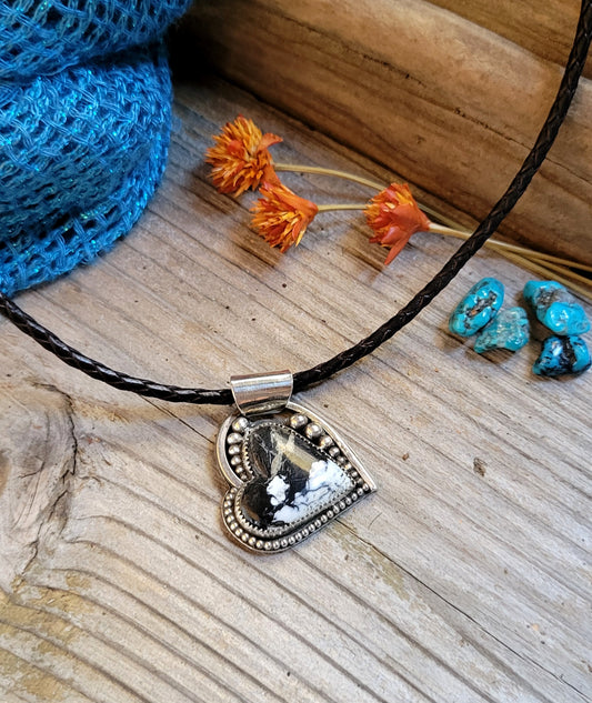 White buffalo heart necklace