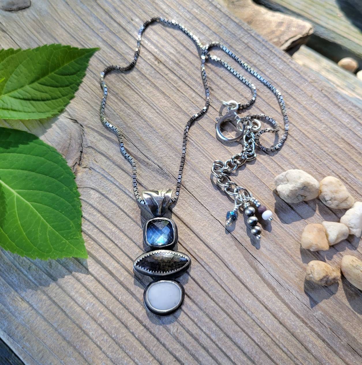 white beach stone necklace