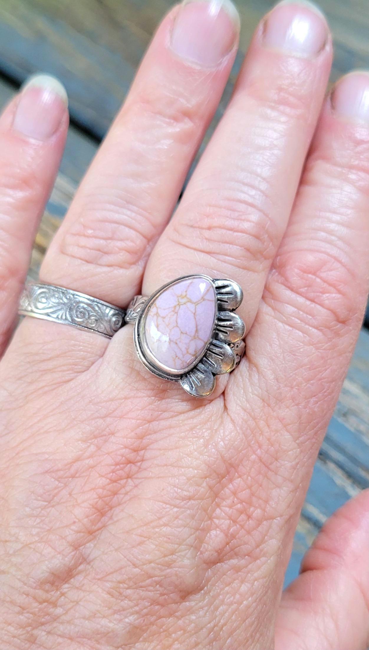 Small pink stone ring