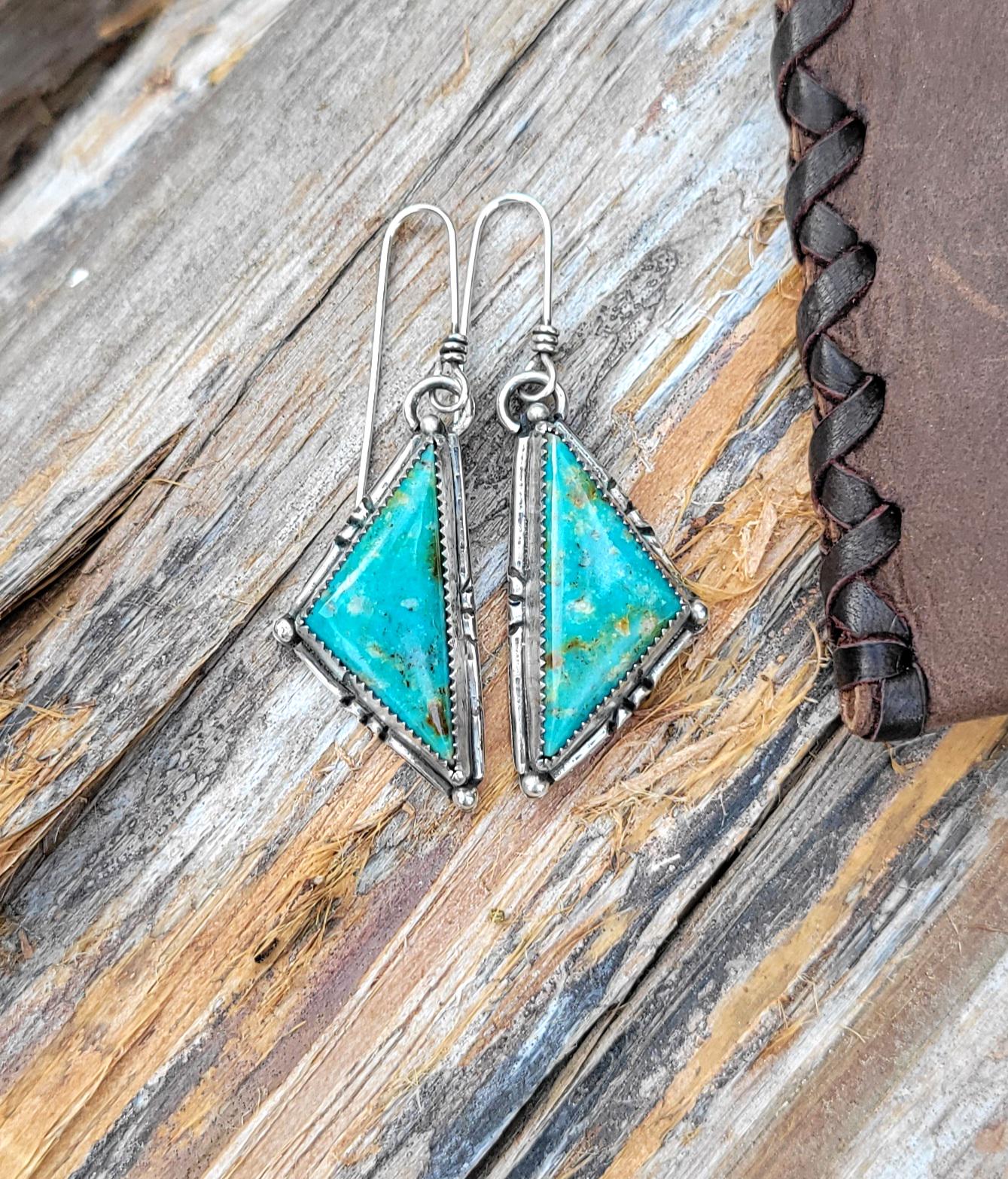 Turquoise blue stone earrings