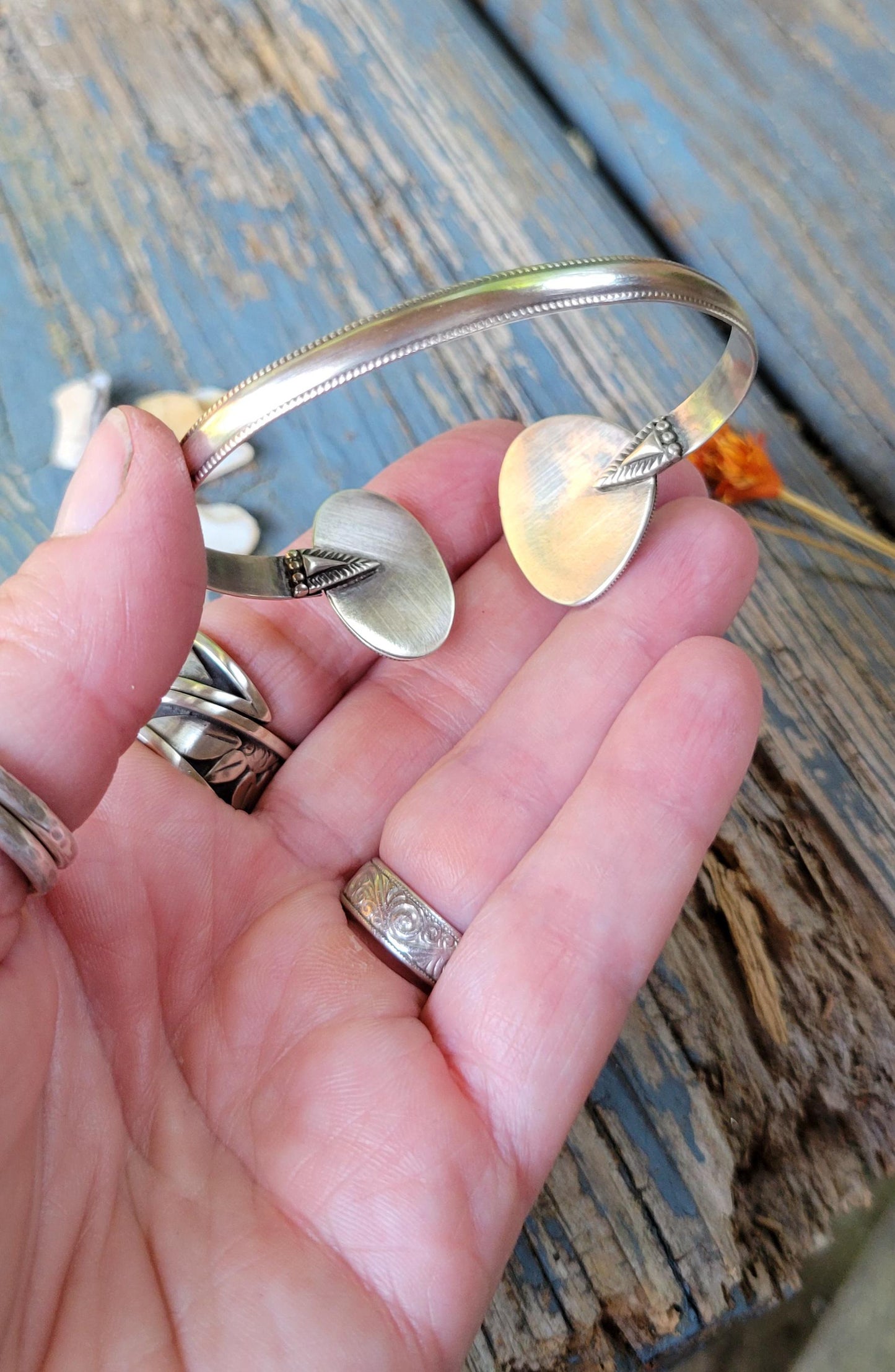 White Buffalo Golden Hills Turquoise Cuff - sterling silver, hand crafted, open cuff, bracelet, bangle, blue, black white, beautiful gift