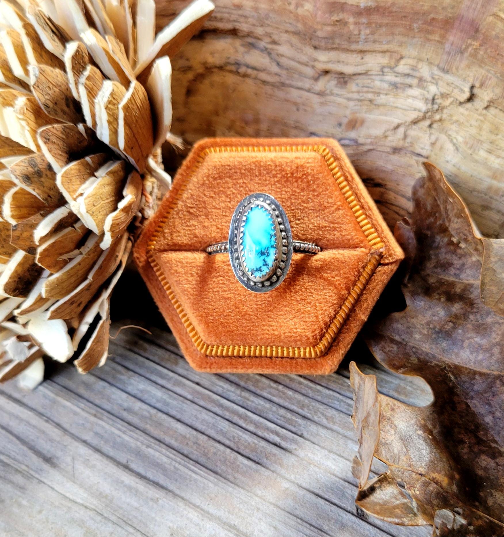 Gem-grade Blue Moon Turquoise Ring - handmade sterling silver, light blue natural stone, dainty, small, Size 7.5 USA