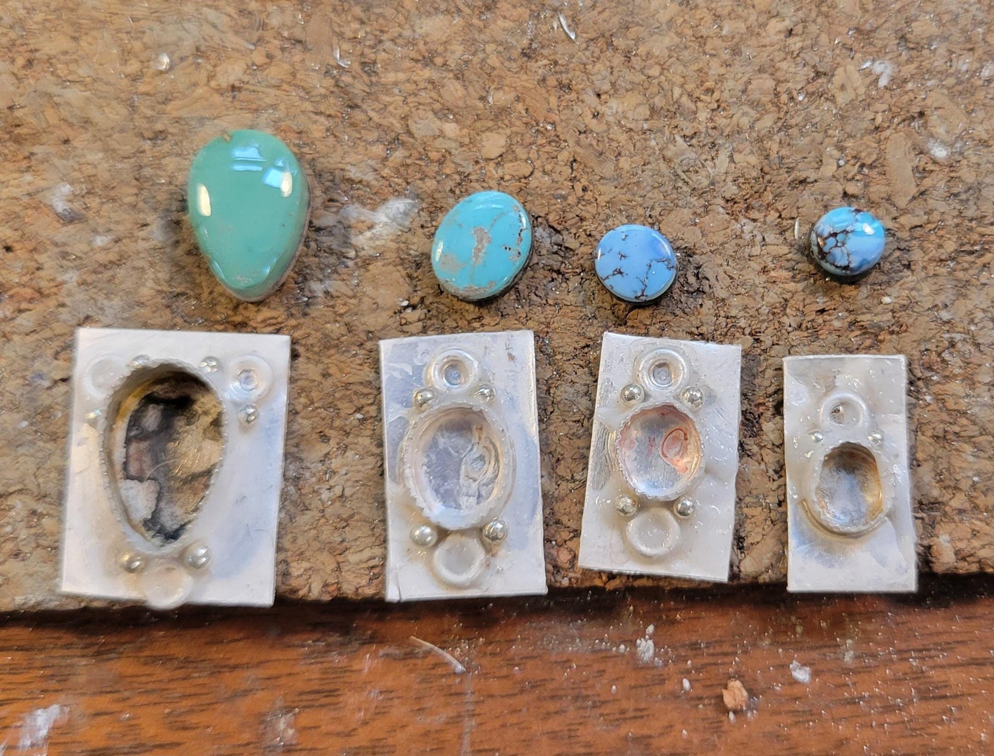 Turquoise Silver Lariat Necklace - handmade, sterling silver, natural green blue mix, Southwestern, Native American inspired, beautiful gift