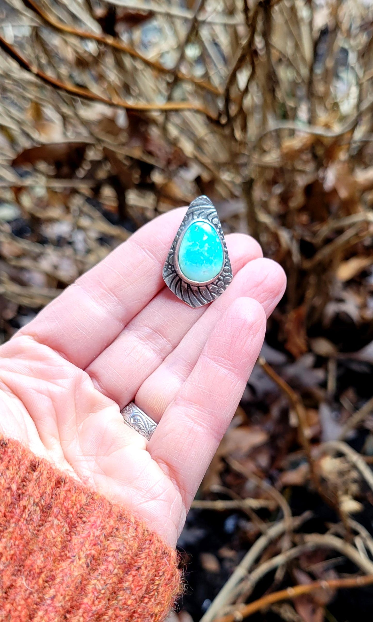 Sierra Bella Turquoise Pony Tail Holder - handmade, hair accessory, sterling silver, natural stone, blue, lime green, USA, unique gift