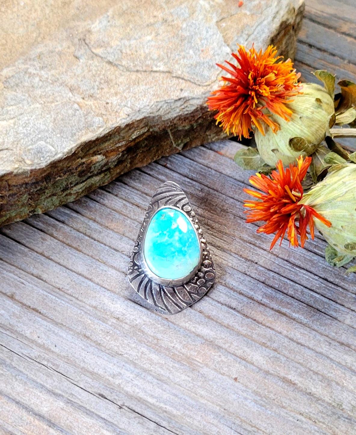 Sierra Bella Turquoise Pony Tail Holder - handmade, hair accessory, sterling silver, natural stone, blue, lime green, USA, unique gift