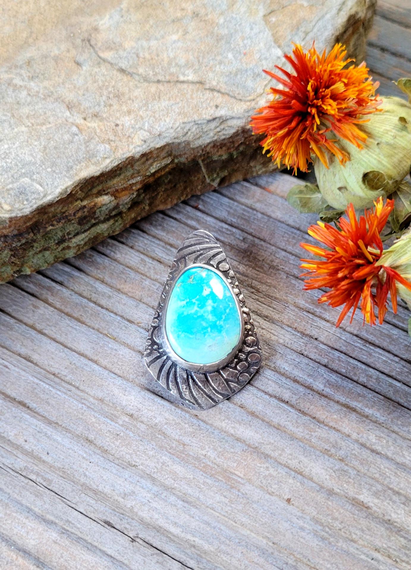 Sierra Bella Turquoise Pony Tail Holder - handmade, hair accessory, sterling silver, natural stone, blue, lime green, USA, unique gift