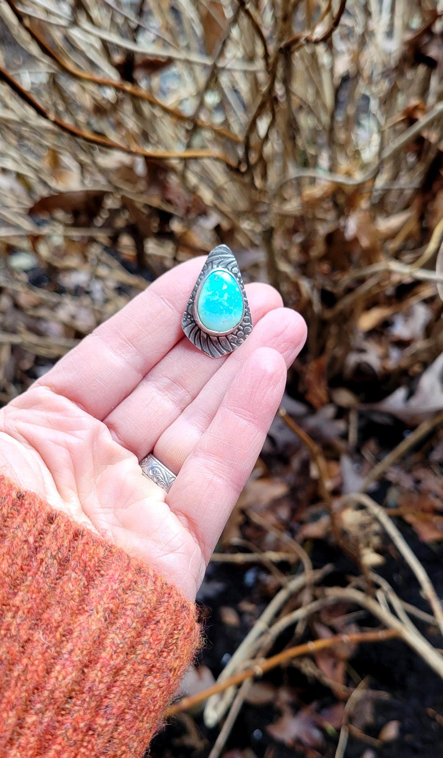 Sierra Bella Turquoise Pony Tail Holder - handmade, hair accessory, sterling silver, natural stone, blue, lime green, USA, unique gift