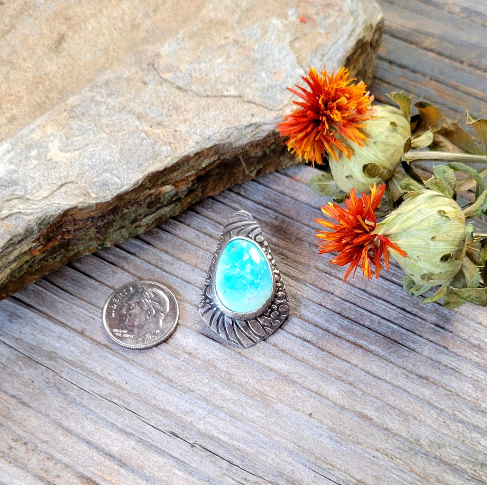 Sierra Bella Turquoise Pony Tail Holder - handmade, hair accessory, sterling silver, natural stone, blue, lime green, USA, unique gift