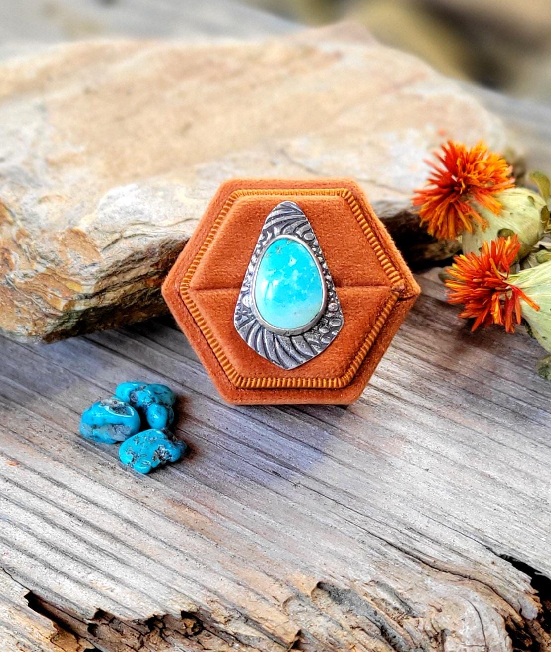 Sierra Bella Turquoise Pony Tail Holder - handmade, hair accessory, sterling silver, natural stone, blue, lime green, USA, unique gift