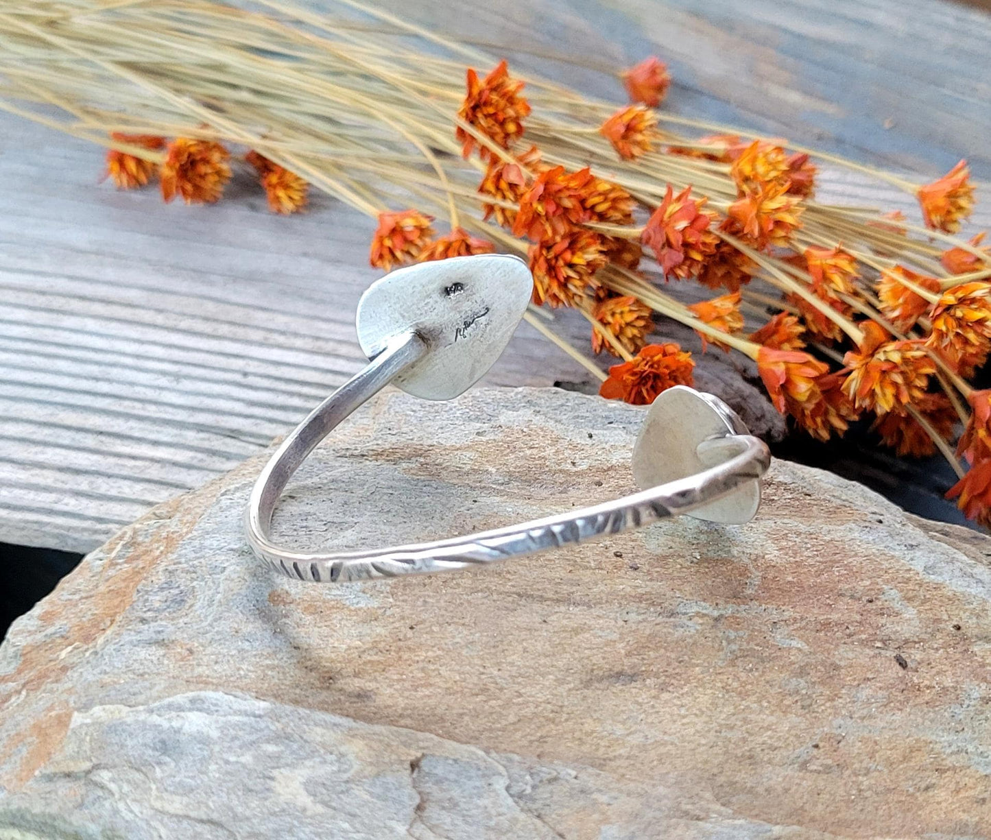 Natural Black Jack Turquoise Open Silver Cuff - handmade, bracelet, sterling, southwestern, blue, black,orange, ribbon, beautiful gift