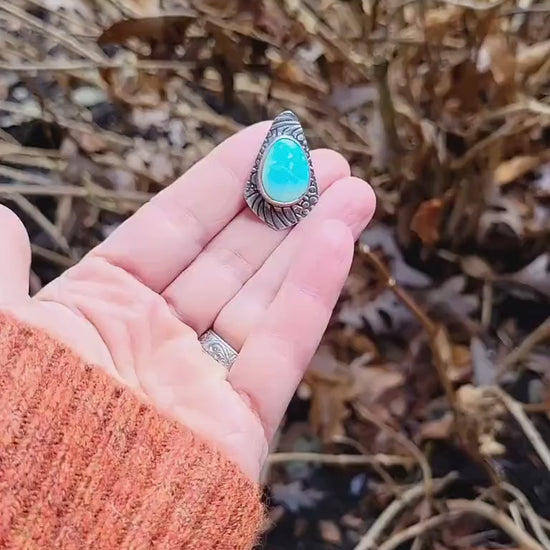 Sierra Bella Turquoise Pony Tail Holder - handmade, hair accessory, sterling silver, natural stone, blue, lime green, USA, unique gift