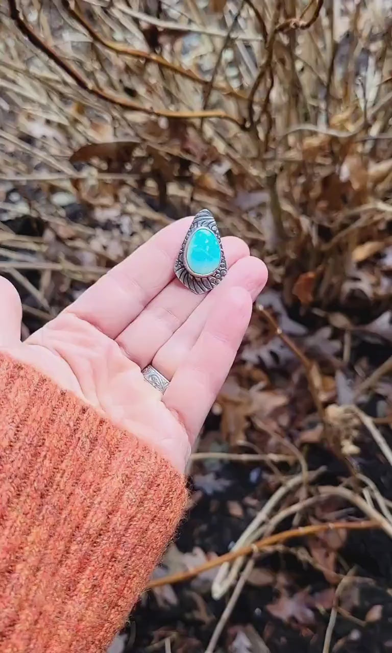 Sierra Bella Turquoise Pony Tail Holder - handmade, hair accessory, sterling silver, natural stone, blue, lime green, USA, unique gift