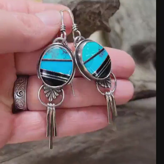 Handmade inlay earrings