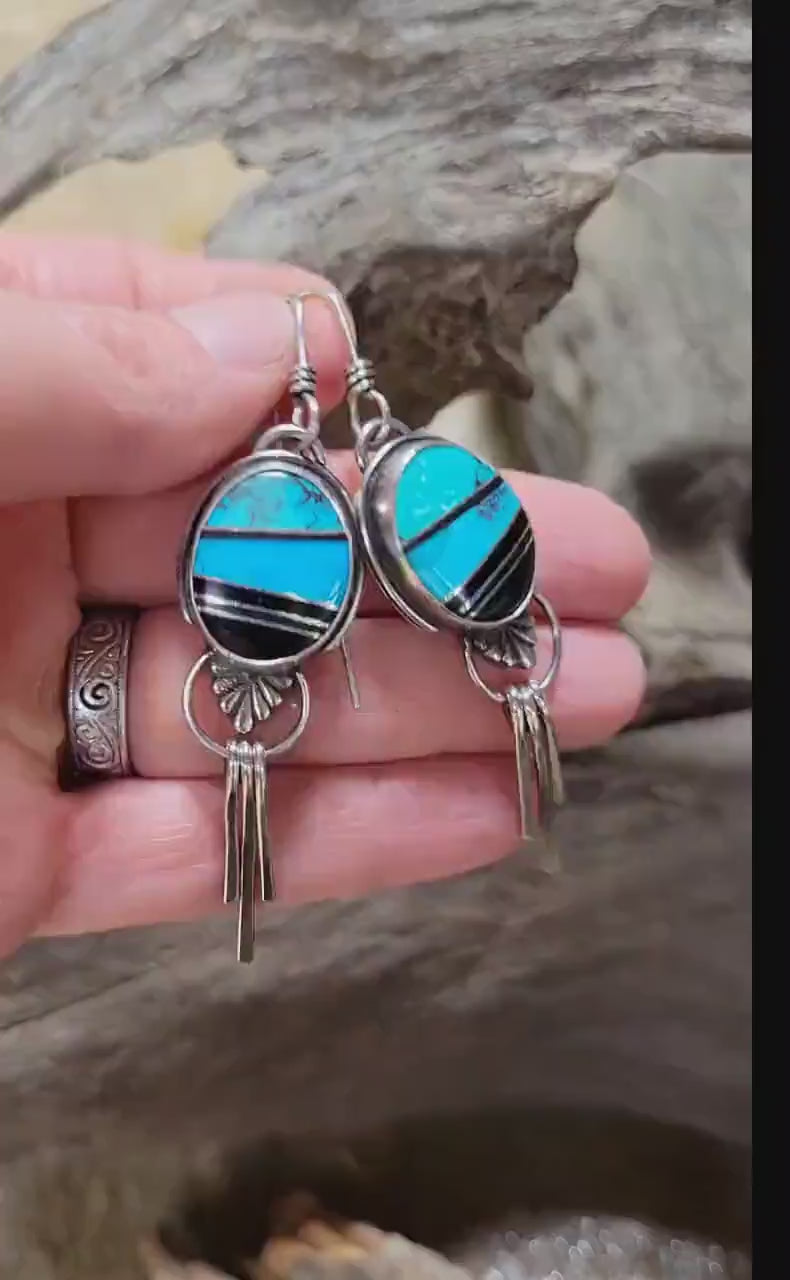 Handmade inlay earrings