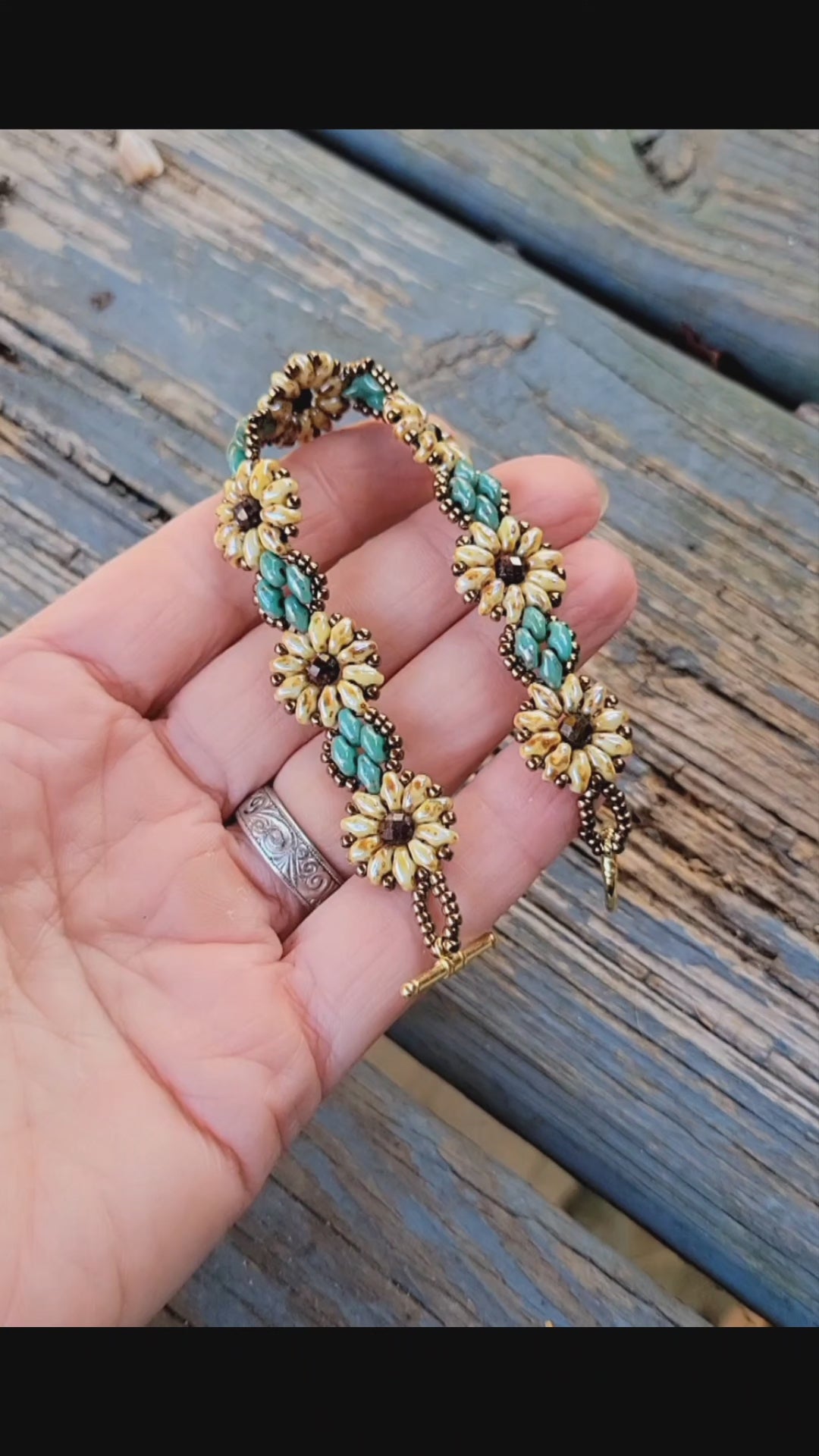 video of sunflower bracelet