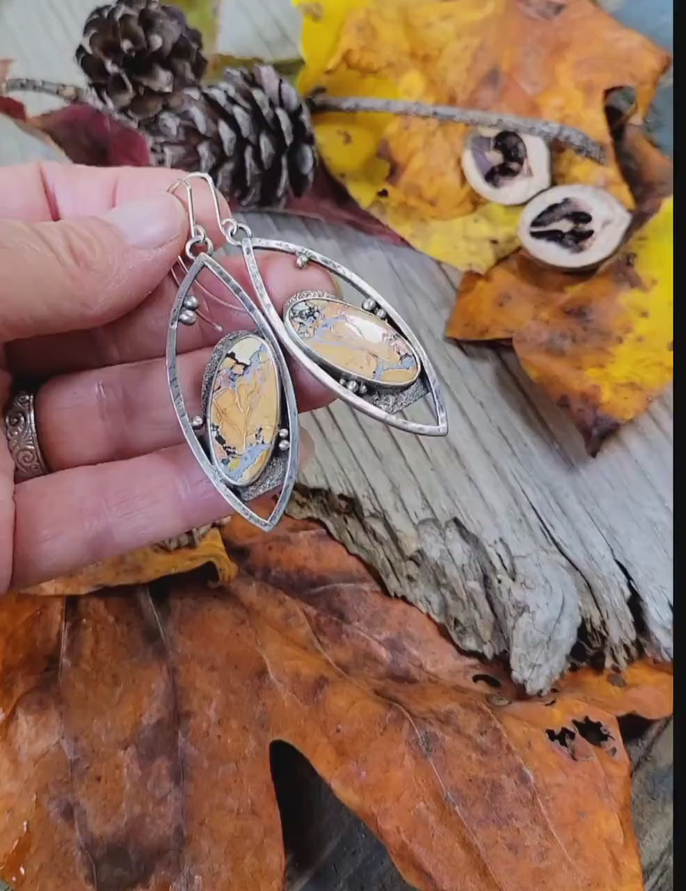 Handmade sterling silver teardrop hoop earrings